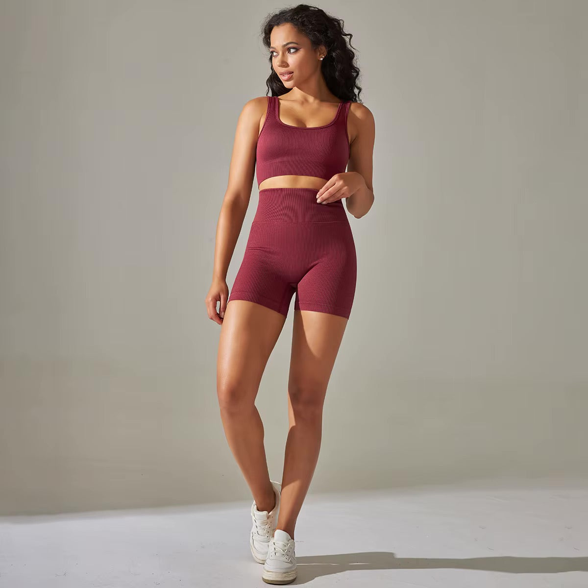Ensemble brassière cycliste court | Bordeau