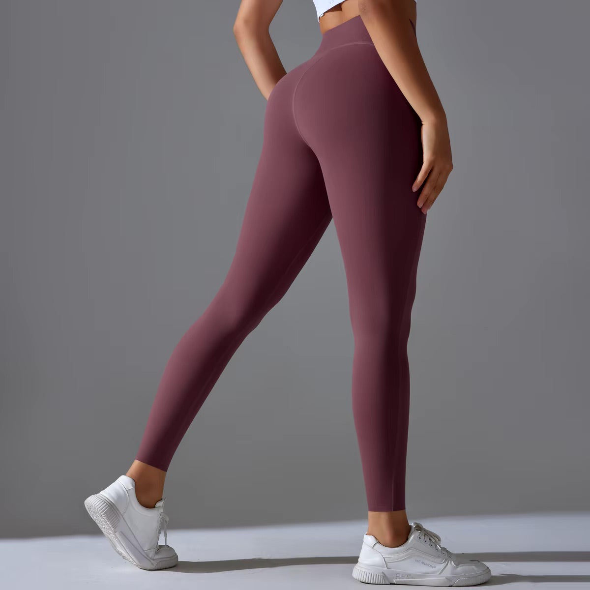 Legging taille haute | Bordeau