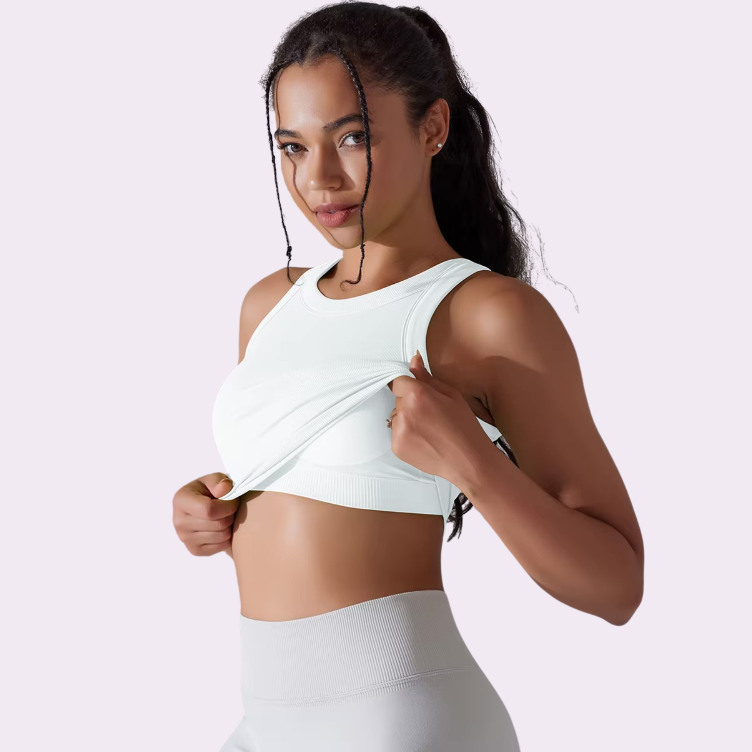 Top court à brassière intégrée | Blanc