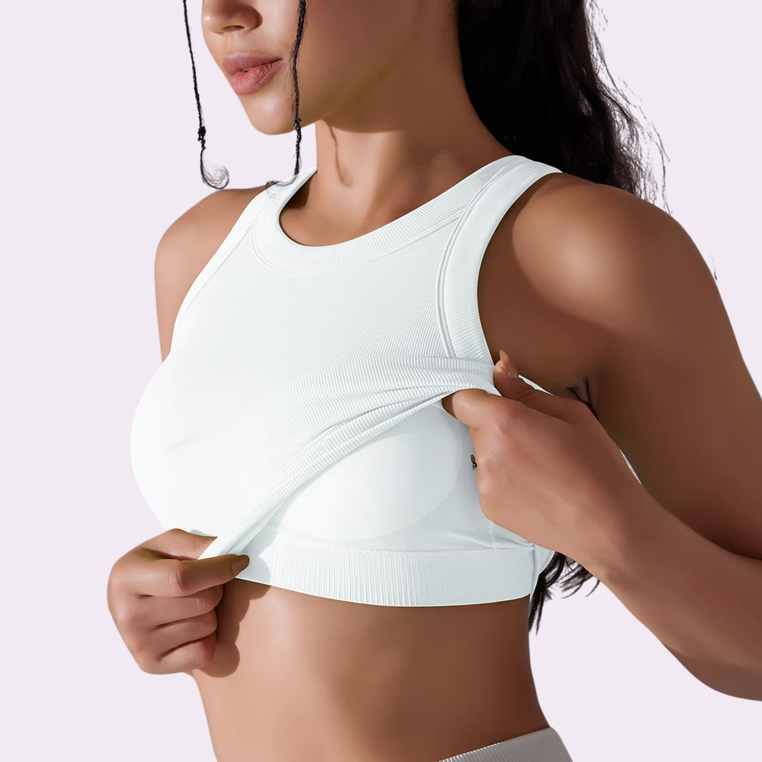 Top court à brassière intégrée | Blanc