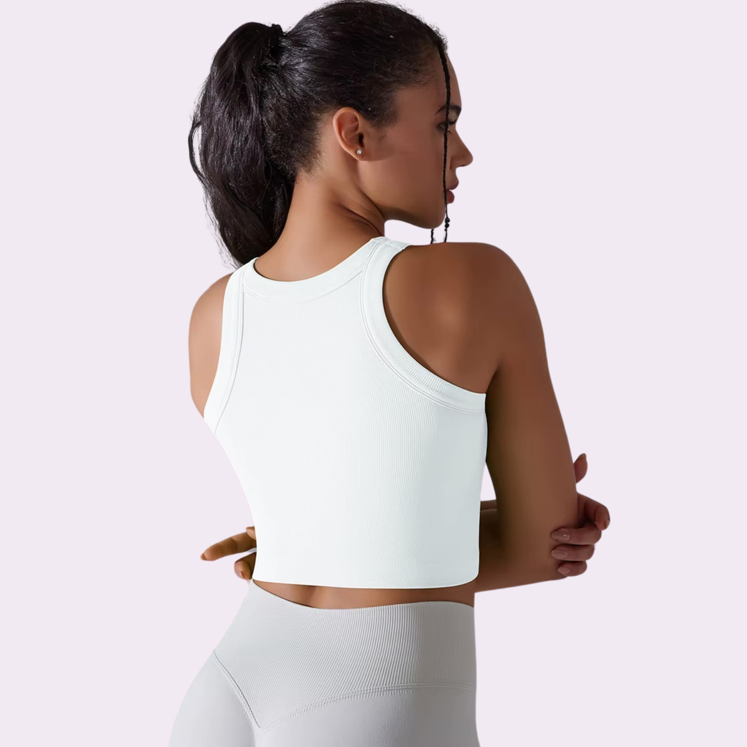 Top court à brassière intégrée | Blanc