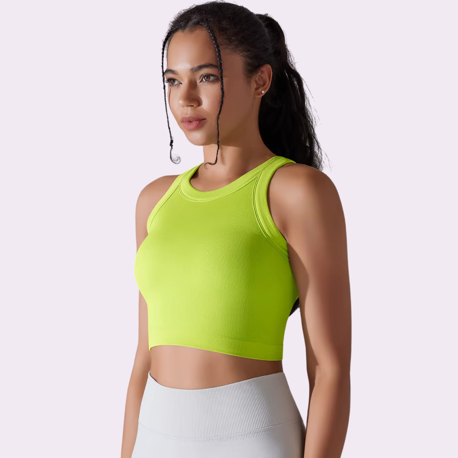 Top court à brassière intégrée | Jaune