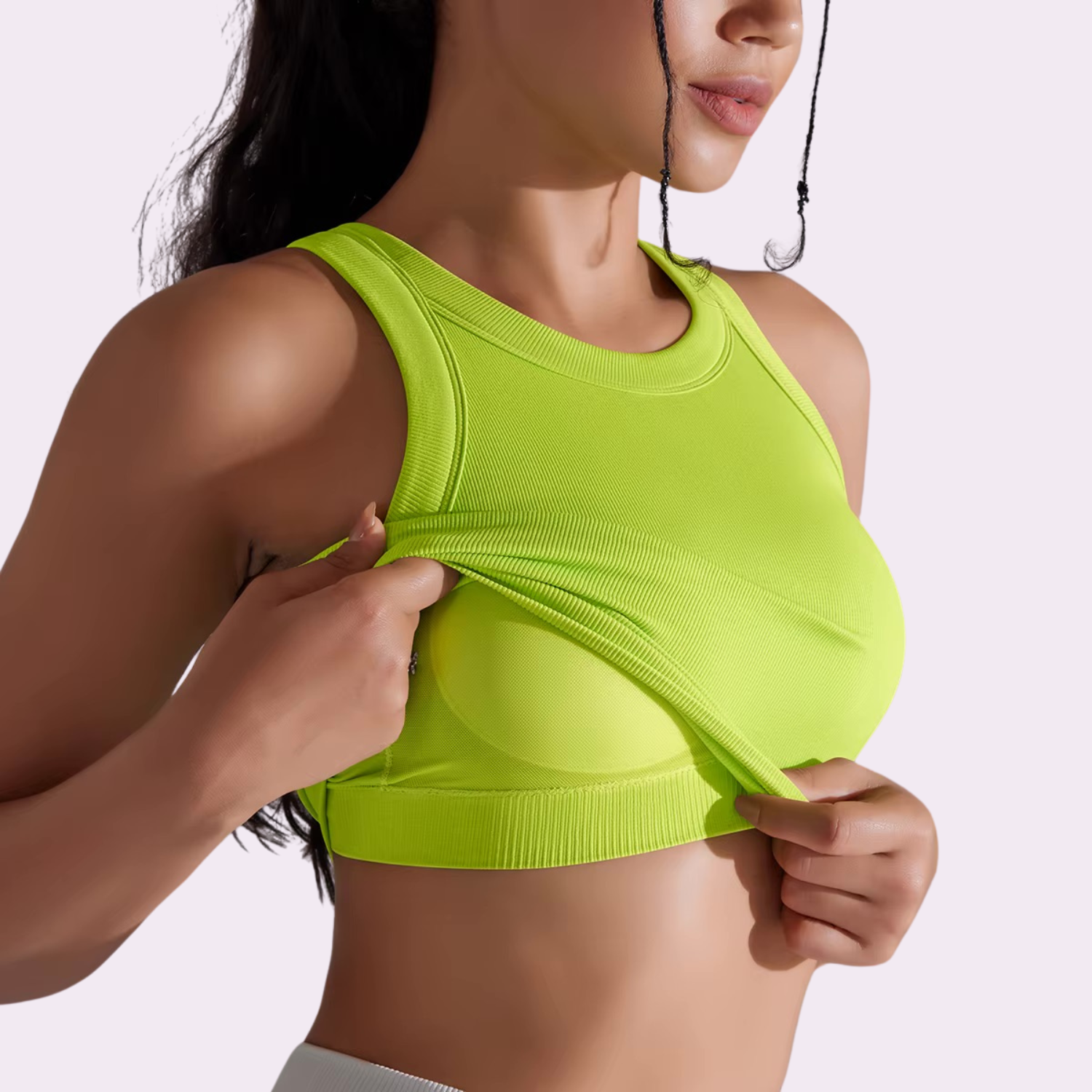 Top court à brassière intégrée | Jaune