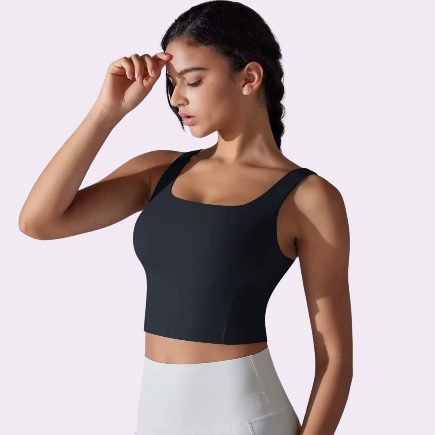 Top à brassière intégrée | Noire