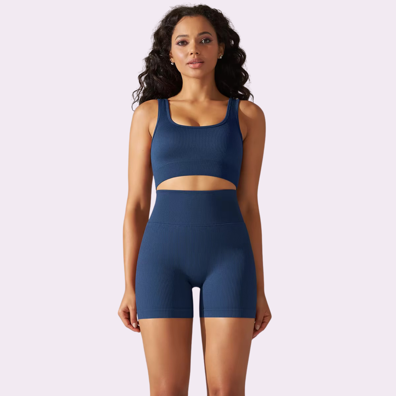 Ensemble brassière cycliste court | Bleu
