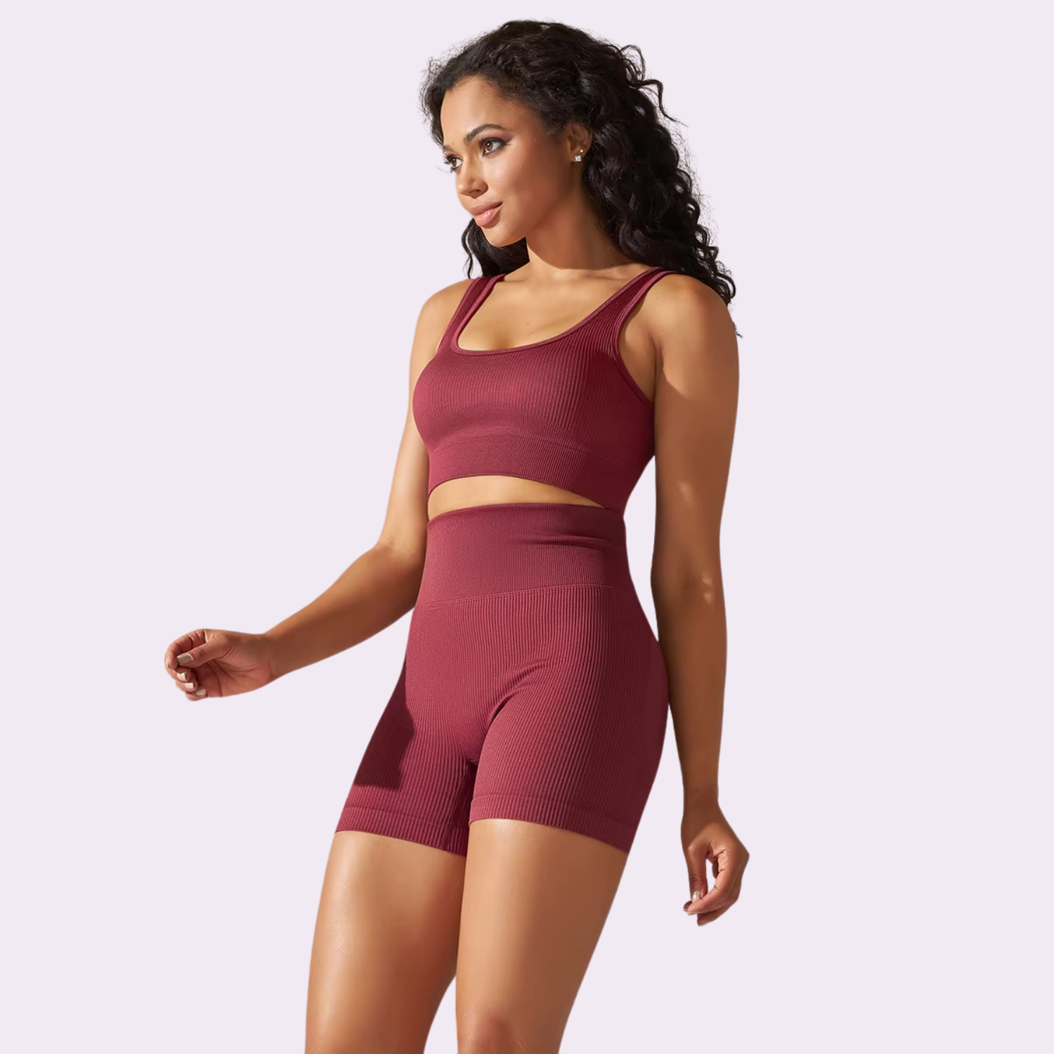 Ensemble brassière cycliste court | Bordeau