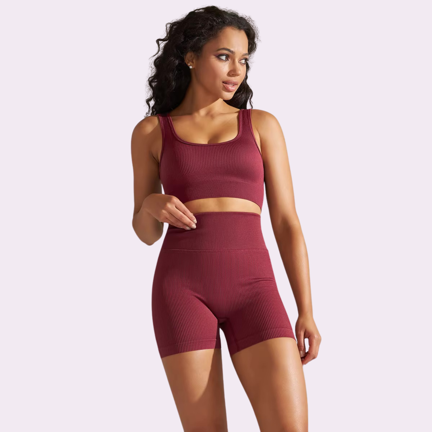 Ensemble brassière cycliste court | Bordeau