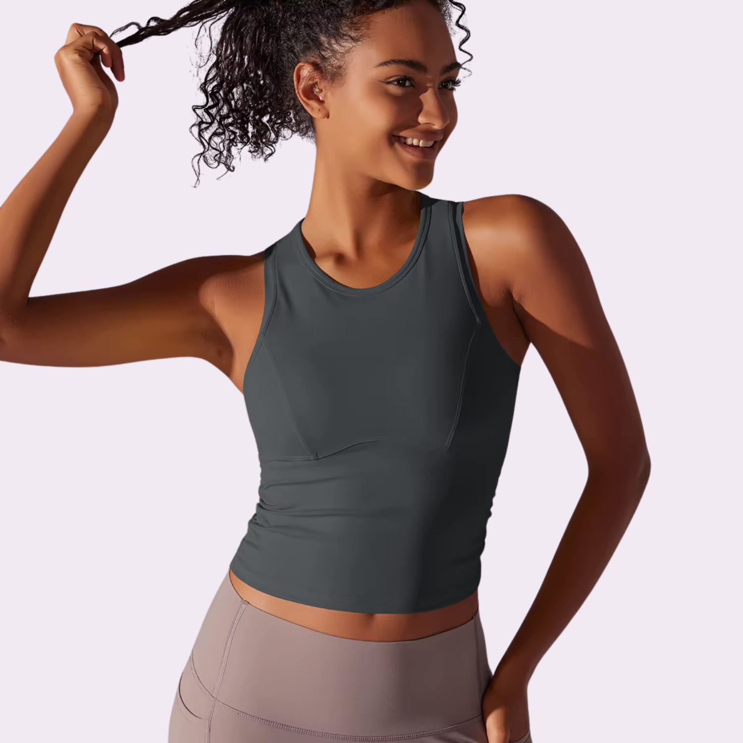 Top de sport à brassière intégrée | Anthracite
