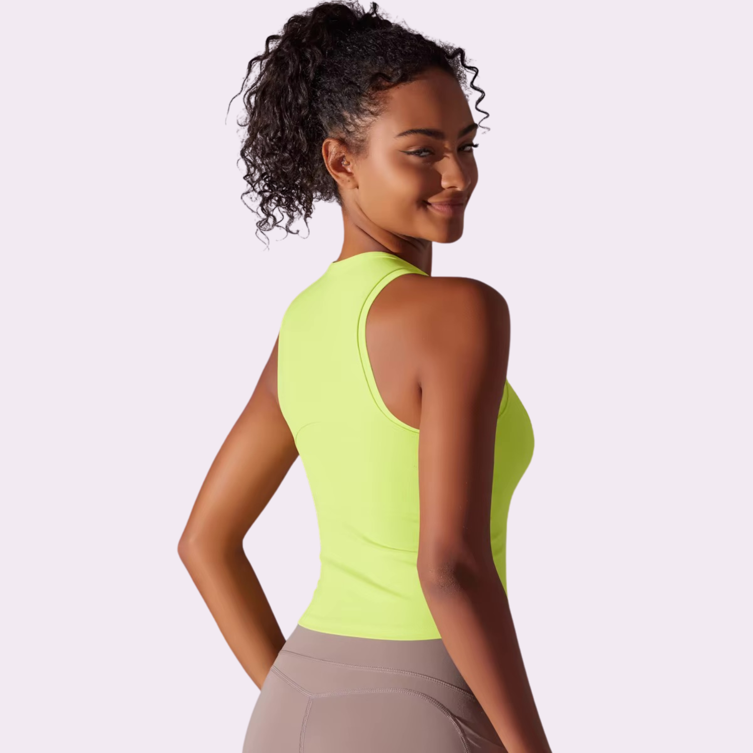 Top de sport à brassière intégrée | Jaune