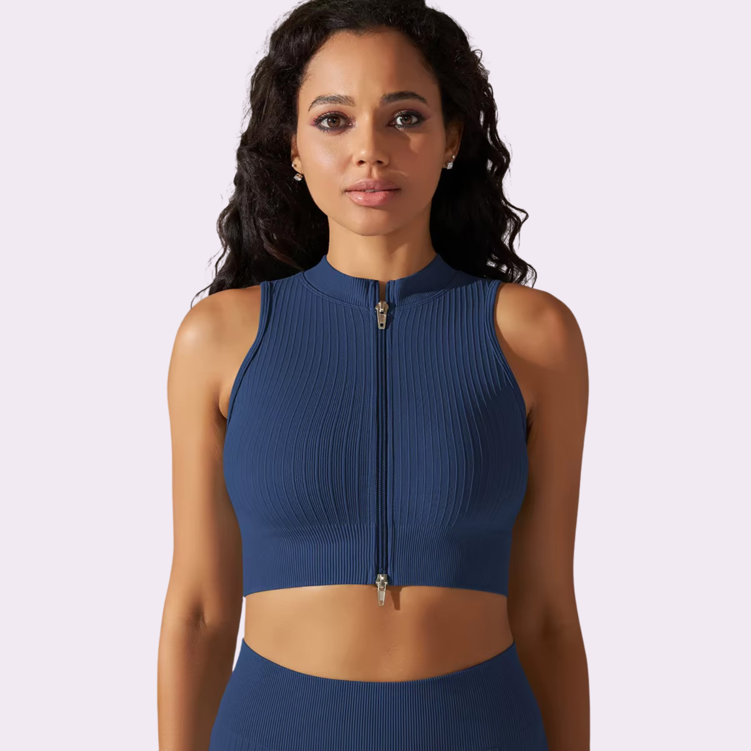 Gilet zippé sans manche | Bleu
