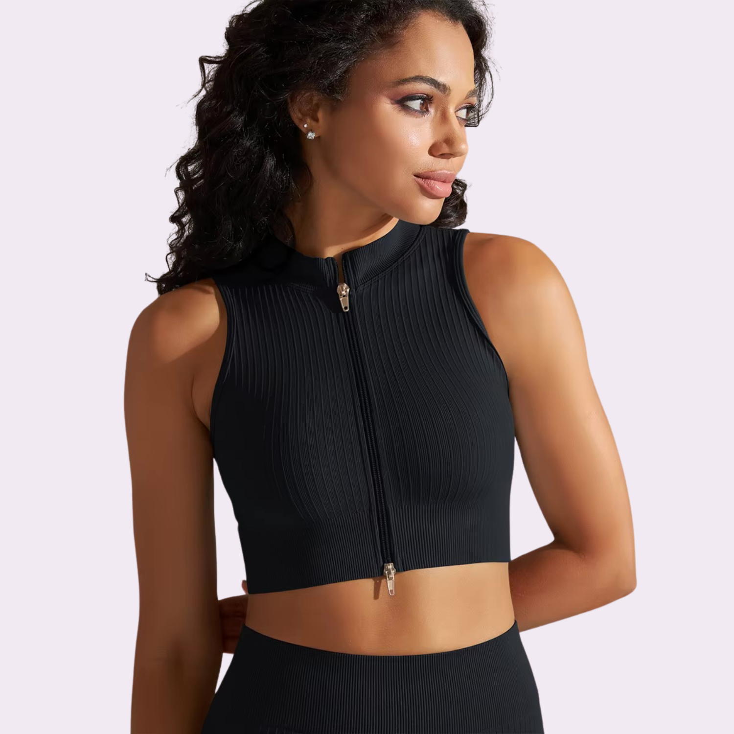 Gilet zippé sans manche | Noir