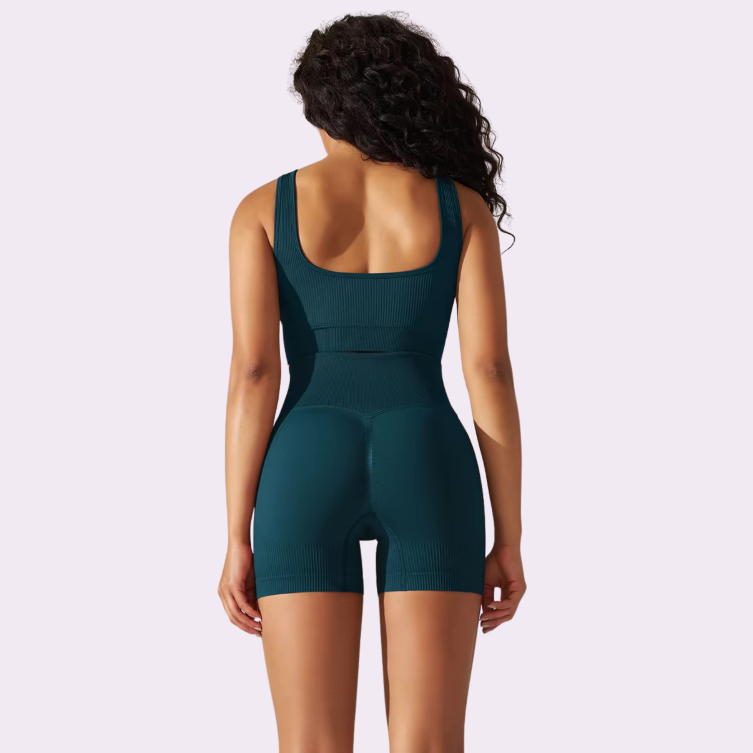 Ensemble brassière cycliste court | Bleu canard