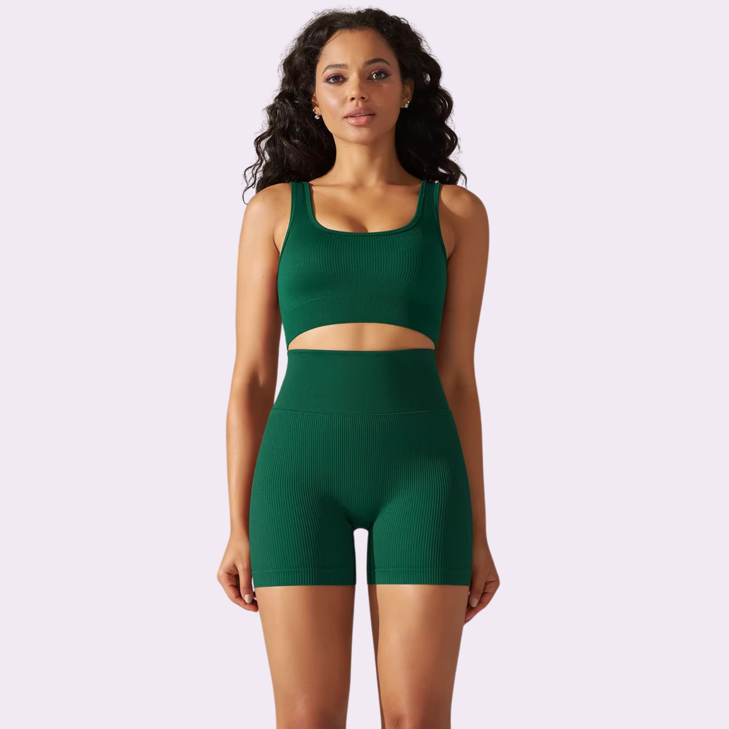 Ensemble brassière cycliste court | Vert