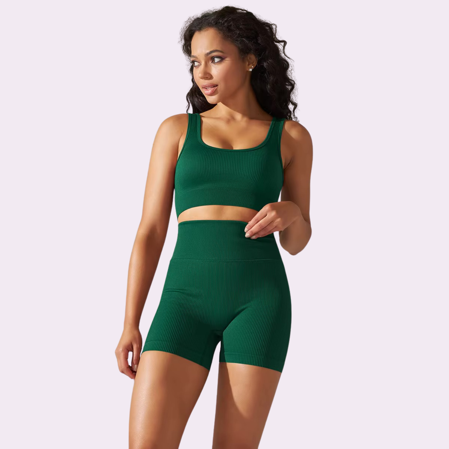 Ensemble brassière cycliste court | Vert