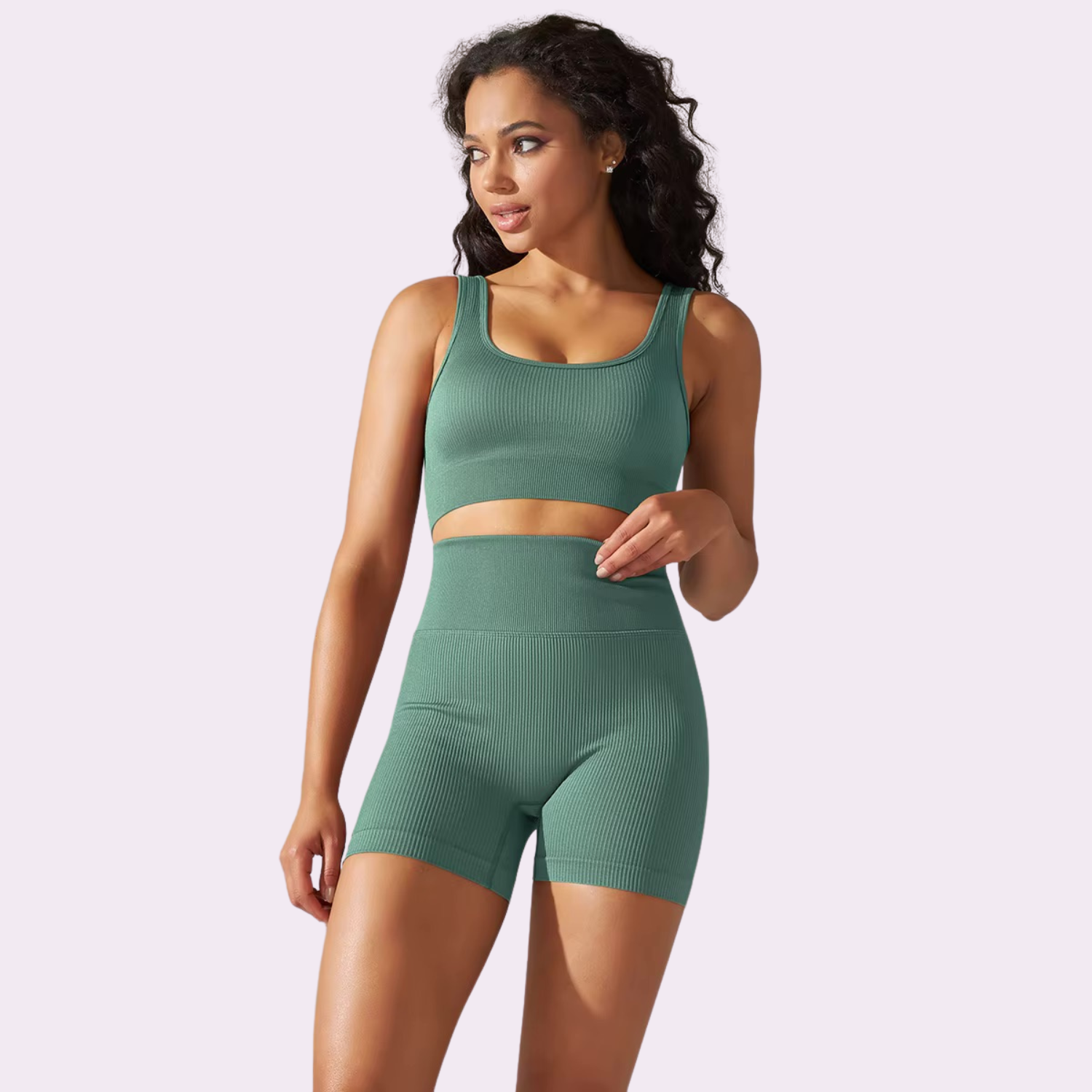 Ensemble brassière cycliste court | Émeraude