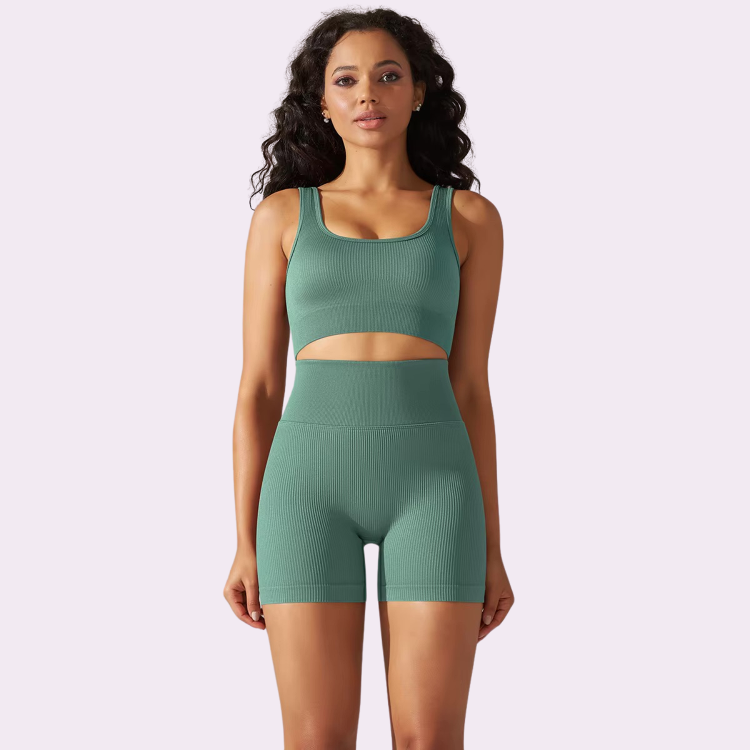 Ensemble brassière cycliste court | Émeraude