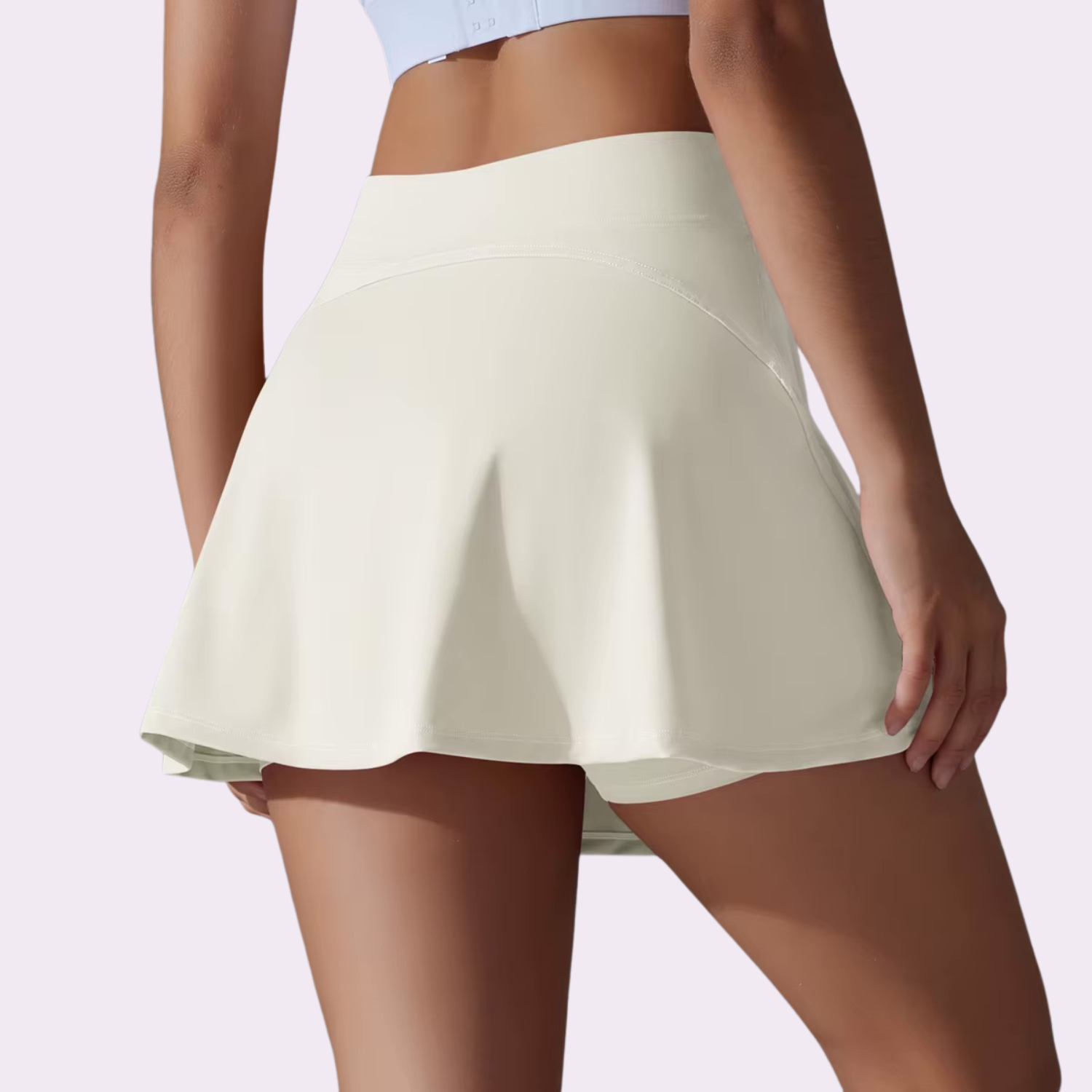 Jupe avec short intégré & poches | Crème